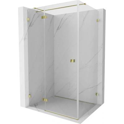 Mexen Lunar T лявата врата на душ кабината 110 x 80 см, прозрачна, златна (834T-110-080-50-00-L)