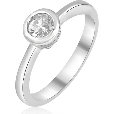 Meucci Stříbrný prsten s čirým zirkonem SS367R