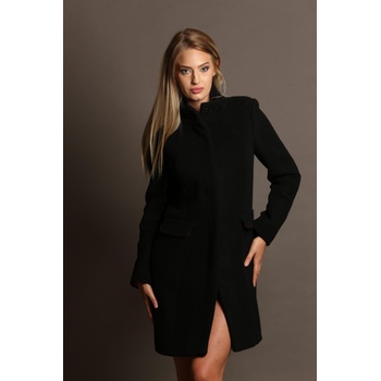 Image 1 of Radek's Collection Дамско вталено палто с висока яка черен цвят 12308-900r