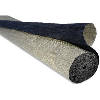 Italský krepový papír Cartotecnica Rossi 180g (50 x 250cm) -dvojbarevný - metalická-stříbrná 802/7