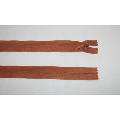Zips krytý 3mm tehlová nedeliteľný 55cm dederon