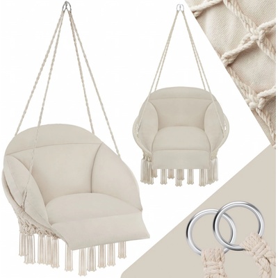 tectake 404879 závěsné křeslo samira béžová – Zboží Dáma