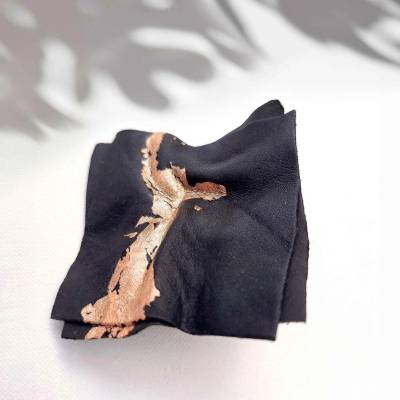 Nyx čtvercový černý prsten z kůžebronz6 cm