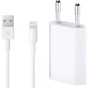 Apple (OEM) Зарядно за телефони Apple iPhone с кабел Lightning, оригинален, 5W, 1A (193583)