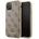 GUESS 4G Collection Leather Hard Case - дизайнерски кожен кейс за iPhone 11 Pro (бежов)