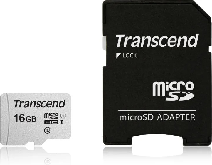 Transcend microSDHC 300S 16GB C10/U1 TS16GUSD300S-A