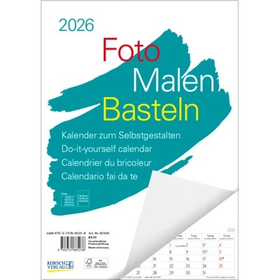 Korsch Verlag GmbH Foto-Malen-Basteln A4 weiß Notice 2026 | Korsch Verlag