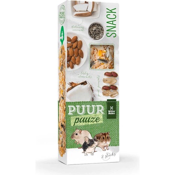 Witte Molen Puur pauze sticks almond & peanut - Премиум допълнителна храна крекери за гризачи с бадеми и фъстъци 110 гр