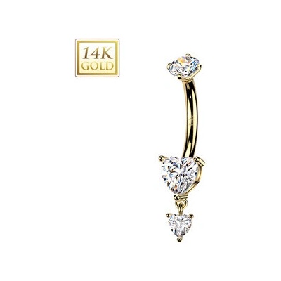 Šperky4U Visací zlatý piercing do pupíku ZL01287