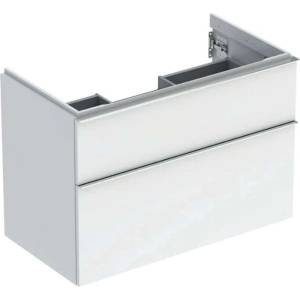 Geberit iCon - Шкафче за умивалник 89x62x48 см, 2 чекмеджета, лъскаво бяло 502.305. 01.2 (502.305.01.2)