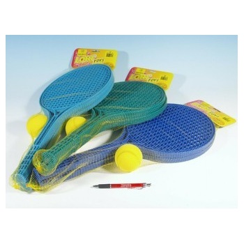 Soft tenis plast farebný+loptička 53cm v sieťke