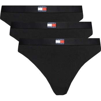 Tommy Hilfiger 3 PACK dámská tanga UW0UW050130VA černá