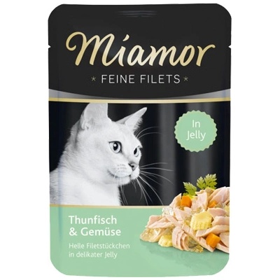 Miamor Feine Filets - мокра котешка храна, филе от риба тон със зеленчуци, 100г