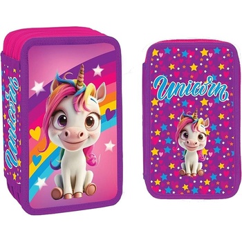 S-Cool Несесер с пособия S. Cool - Unicorn, 3 ципа, 38 части (SC2920)