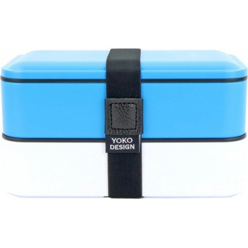 Yoko Design svačinový dvoupatrový box s příbory modrá