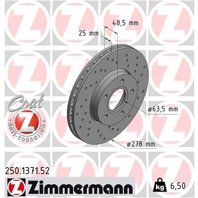 Brzdový kotúč ZIMMERMANN 250.1371.52 (250137152)