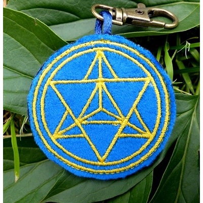 Přívěšek s výšivkou - Merkaba 5 cm