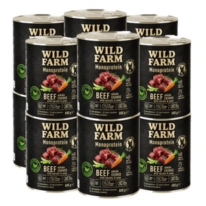WILD FARM Монопротеинова говежда храна 12x800 г хипоалергенна храна за кучета