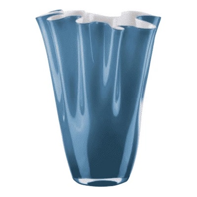 Váza WAIVA opálovo biela modrá H40 cm