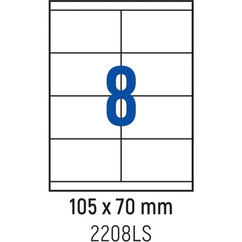 Spree Етикети лепящи 8 бр. , 105.0x70.0 мм, 100 л. , A4, кант 2 (3800884029855)