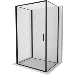 Mexen Exo-3S 3-стенна душ кабина с отваряща се врата 85 x 95 см, прозрачна, черна (817-085-095-70-00-3S)