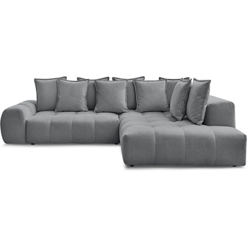 Bobochic Тъмносив шенилов сгъваем/с място за съхранение ъглов диван (десен ъгъл/L форма) Everest - Bobochic Paris (107691)