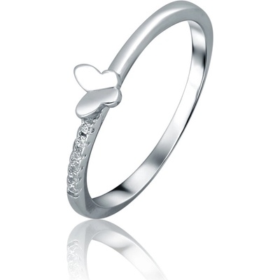 JVD Dámský stříbrný prsten se zirkony motýlek SVLR1059XF6BI