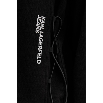 Karl Lagerfeld Jeans Памучен суичър Karl Lagerfeld Jeans в черно с качулка с принт A4W20005 (A4W20005)