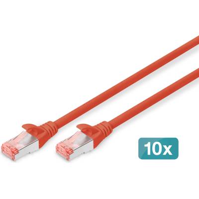 ASSMANN DK-1644-030-R-10 Cat. 6 S/FTP LSZH 3 м червен пач кабел, 10 бр. /опаковка