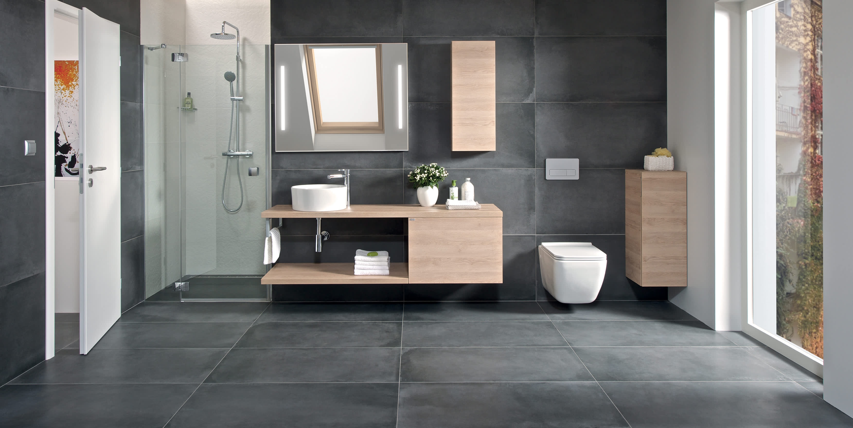 Koupelnová kolekce nadčasového designu Cubito Pure Ukázka koupelny ve stylu Cubito Pure