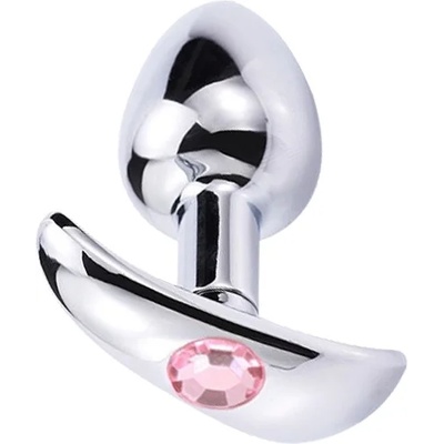 Passion labs Метално дилдо Butt Plug за постоянно носене "ANCHOR LIGHT PINK DOT" 7 см размер - S