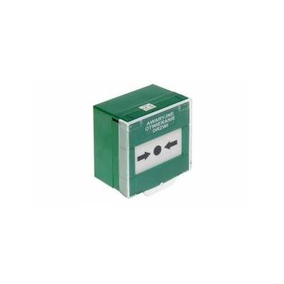 Emergency exit button, green, double, security flap APWK-DP