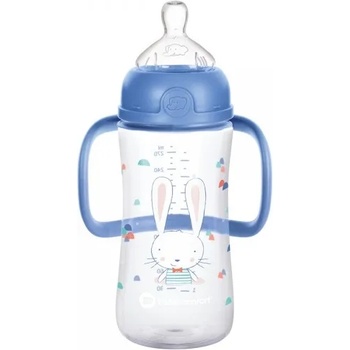 Bebeconfort Полипропиленова бутилка с дръжки Bebe Confort - Sweet Bunny, 270 ml, синя (3102201240)