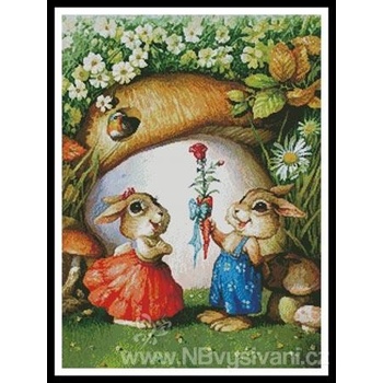 Artecy Cross Stitch IC9737-11193 Rabbits and Carrot Rose (Aida 18ct)