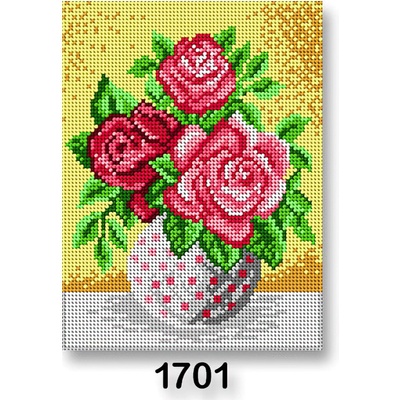 Stoklasa Vyšívací předloha obrázek na vyšívání 70246 1701 květiny 6 růžová 18x24cm