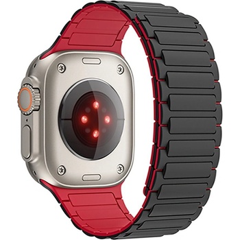 Image 1 of Tech-Protect Силиконова каишка за Apple Watch 4/5/6/7/8/9/SE/Ultra 1-2 (42/44/45/49 mm) от Tech-Protect Iconband Magnetic - Черно/Червена (5906302309634)