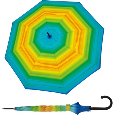Doppler Fiber Flex Long AC Happy green dámský holový vystřelovací deštník vícebarevný