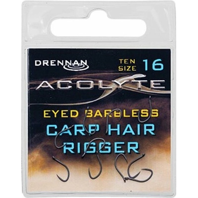 Drennan háčiky Acolyte Carp Hair Rigger Barbless vel.16