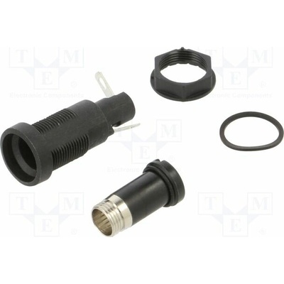SCHURTER 0031.1353 Zásuvka; 10A; 250VAC; FIN; na panel; černá; UL94V-0; termoplast