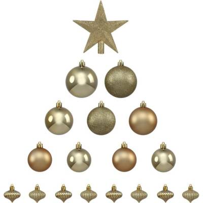 Fééric Lights and Christmas Vánoční koule s hvězdou sada 18 kusů zlaté