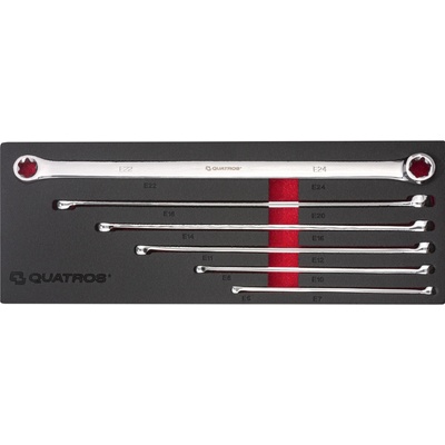Quatros Sada klíčů E-TORX s extra dlouhým očkových 6ks E6-E24 QS50402