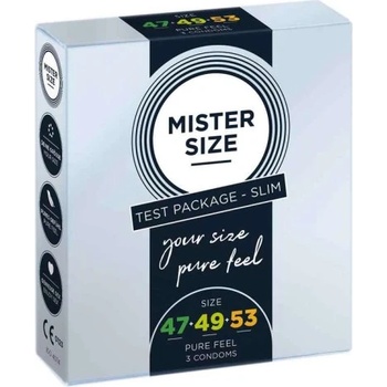 MISTER SIZE 3 бр. Mister Size 47-49-53 мм тестов пакет