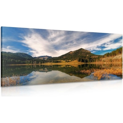 Obraz jezero pod kopci - 120x60
