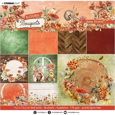 Blok podkladových papírů Studio Light "Autumn Bouquets", 36 l. - Podzim v lese