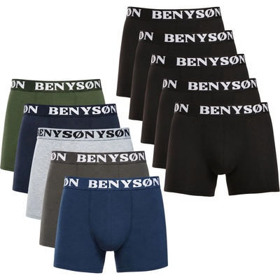 Benysøn Комплект от десет - мъжки боксерки Benysøn многоцветни (4001/4004) Benysøn | Cheren Sin Zelen Siv Mnogotsveten | МЪЖЕ | L
