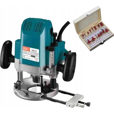 žiadna značka Elektrická horná frézka na drevo 1600 W + sada fréz 12,7 mm