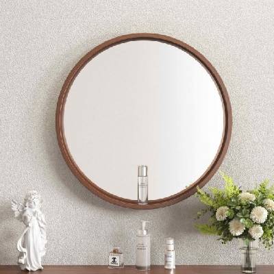 Inter ceramic ОГЛЕДАЛО ЗА БАНЯ iСМ 1858wooden ф 60 КРЪГ ЦВ. ДЪРВЕСЕН (iСМ 1858wooden)