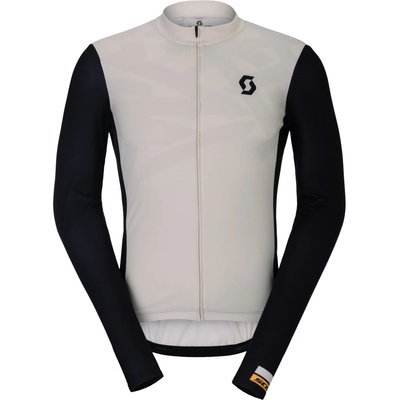 Scott Мъжка фланелка с дълъг ръкав за колоездене Scott Jersey Rc Endurance L/S Cycling jersey - Cotton White / Black (056-4072-0113)