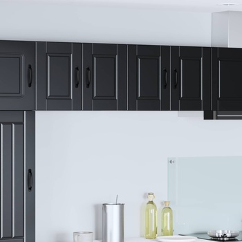 vidaXL Стенен шкаф PORTO 2 pcs Черно 60 x 31 x 40 см Инженерно дърво (885268)