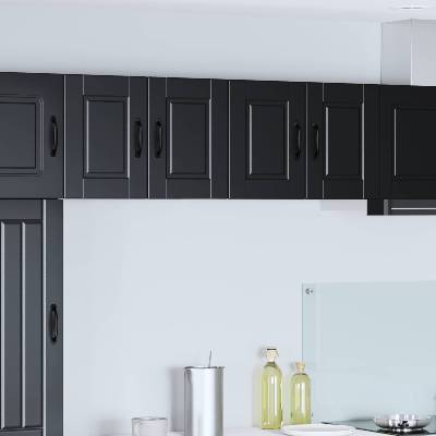 vidaXL Стенен шкаф PORTO 2 pcs Черно 60 x 31 x 40 см Инженерно дърво (885268)